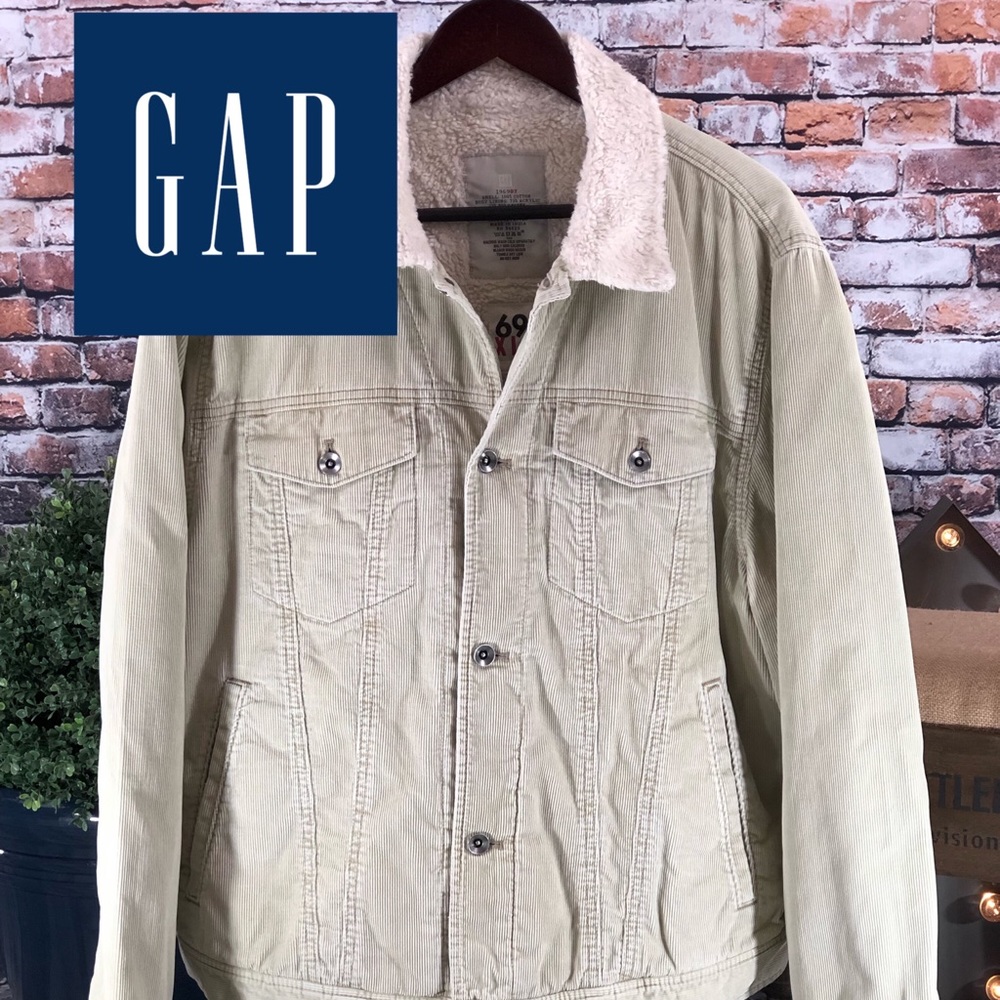 🐑 GAP Corduroy Coat with Faux Sherpa Lining